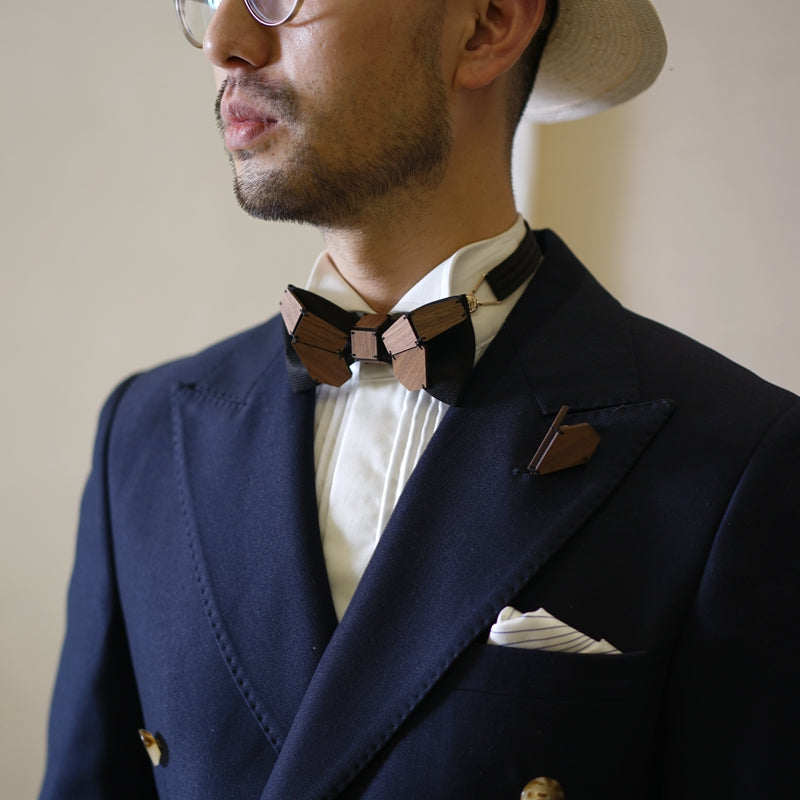 Geometry Series Wood Pre-tied Bowtie