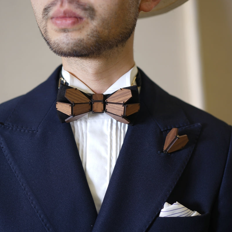 Geometry Series Wood Pre-tied Bowtie