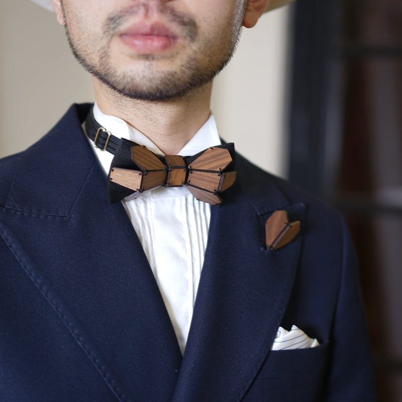 Geometry Series Wood Pre-tied Bowtie