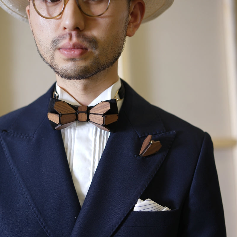 Geometry Series Wood Pre-tied Bowtie