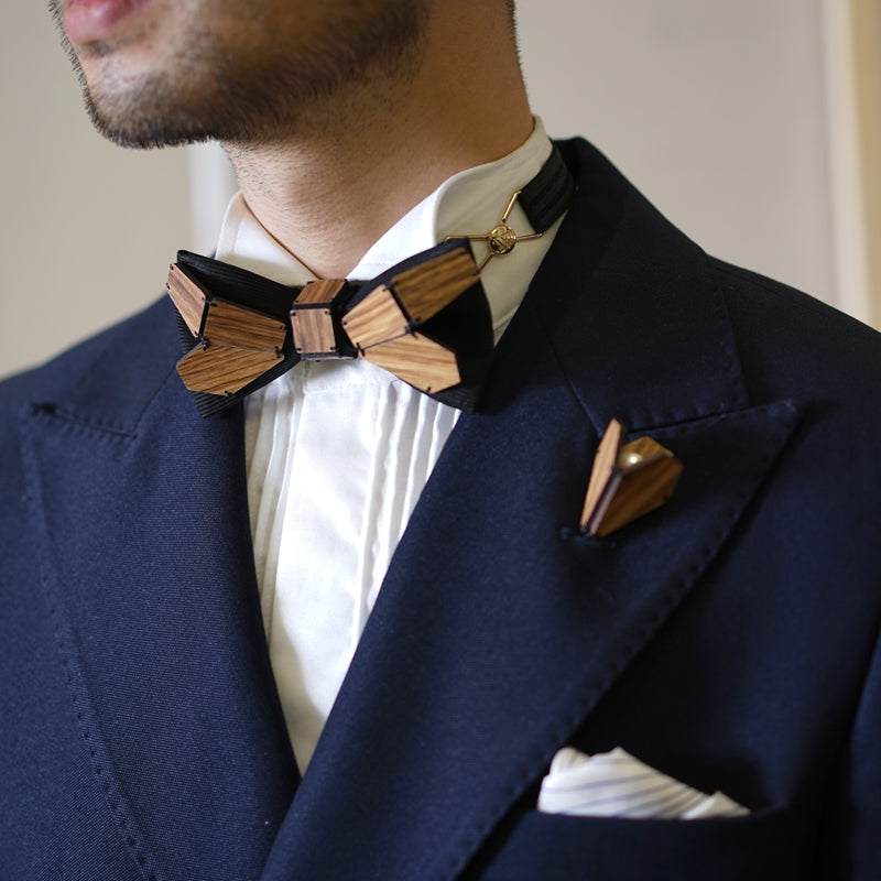 Geometry Series Wood Pre-tied Bowtie