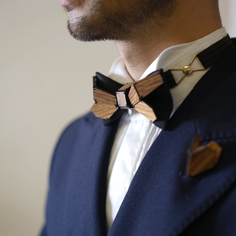 Geometry Series Wood Pre-tied Bowtie