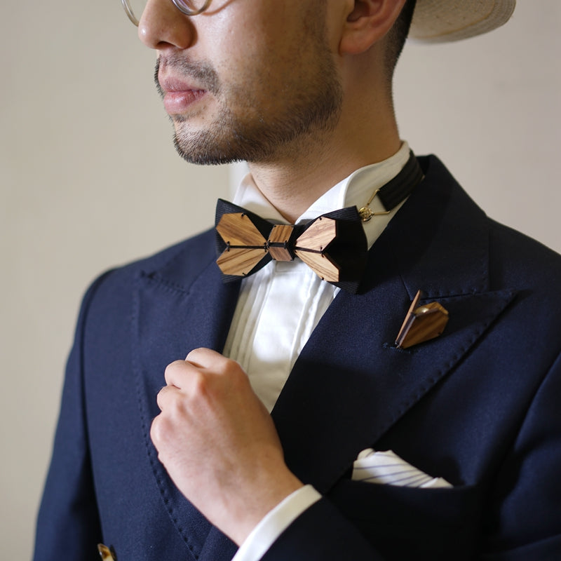 Geometry Series Wood Pre-tied Bowtie