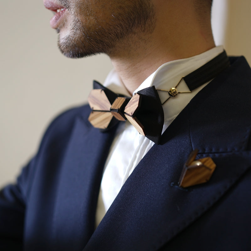 Geometry Series Wood Pre-tied Bowtie