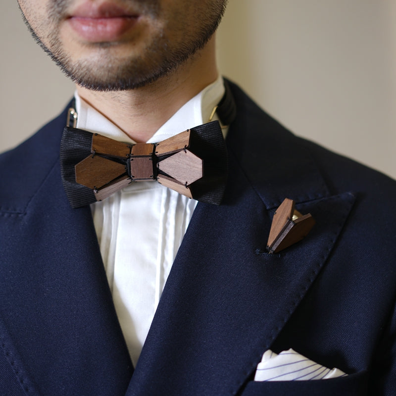 Geometry Series Wood Pre-tied Bowtie