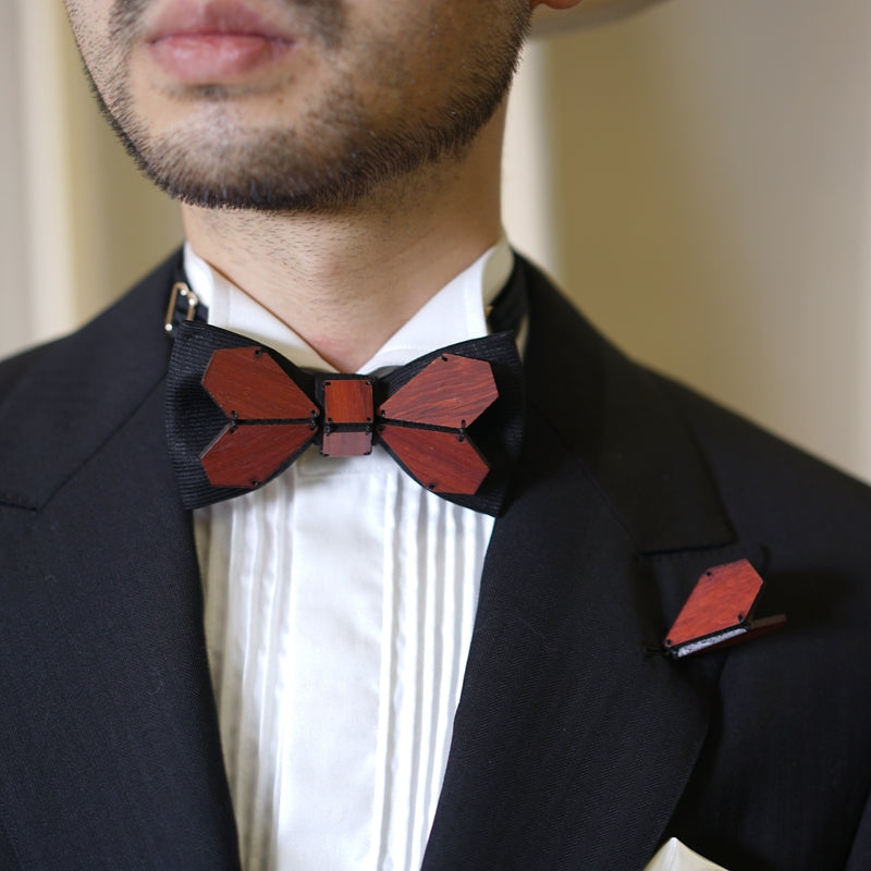 Geometry Series Wood Pre-tied Bowtie