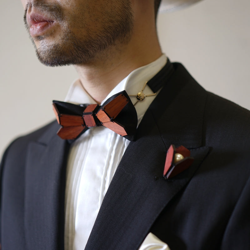 Geometry Series Wood Pre-tied Bowtie