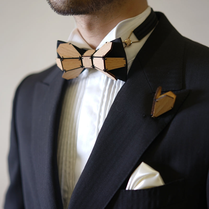 Geometry Series Wood Pre-tied Bowtie