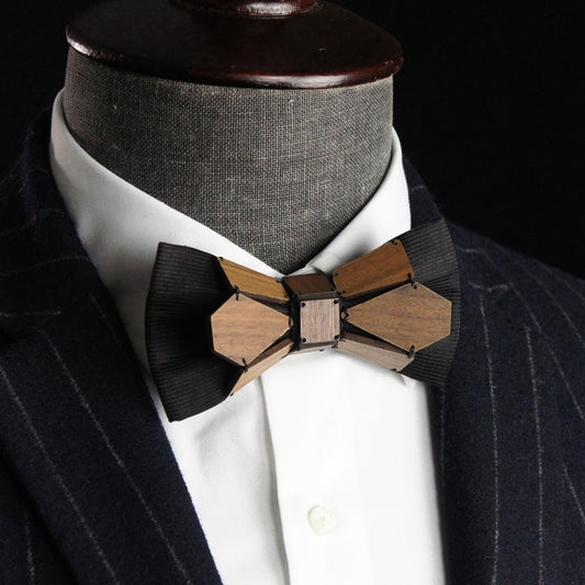 Geometry Series Wood Pre-tied Bowtie