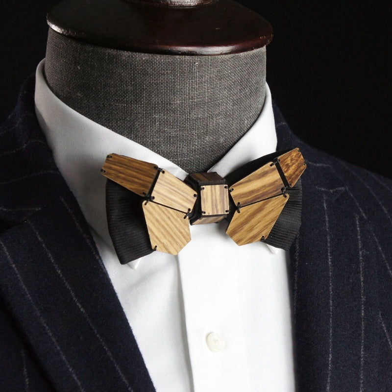 Geometry Series Wood Pre-tied Bowtie