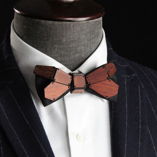 Geometry Series Wood Pre-tied Bowtie