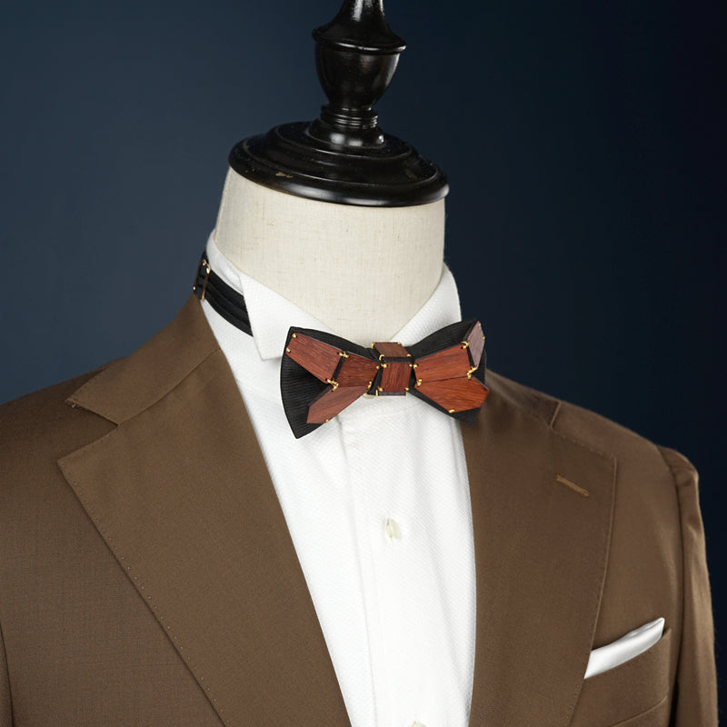 Geometry Series Wood Pre-tied Bowtie